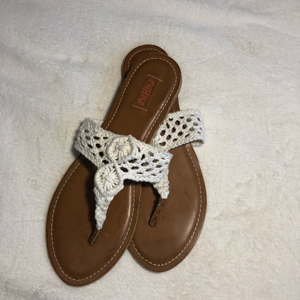 White Crochet Sandals
